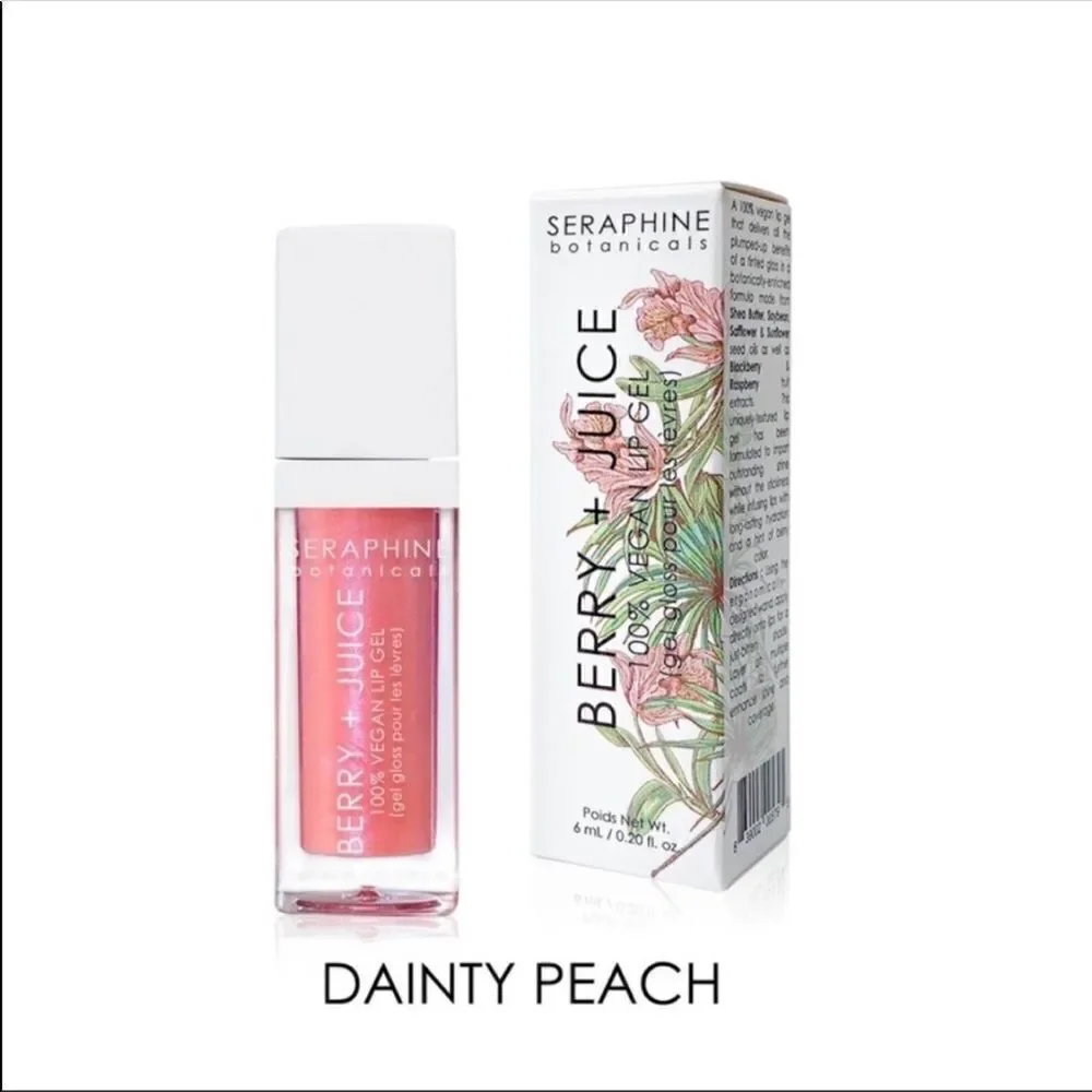 Berry + Juice 100% Vegan Lip Gel Dainty Peach 6ML Seraphine Botanicals
